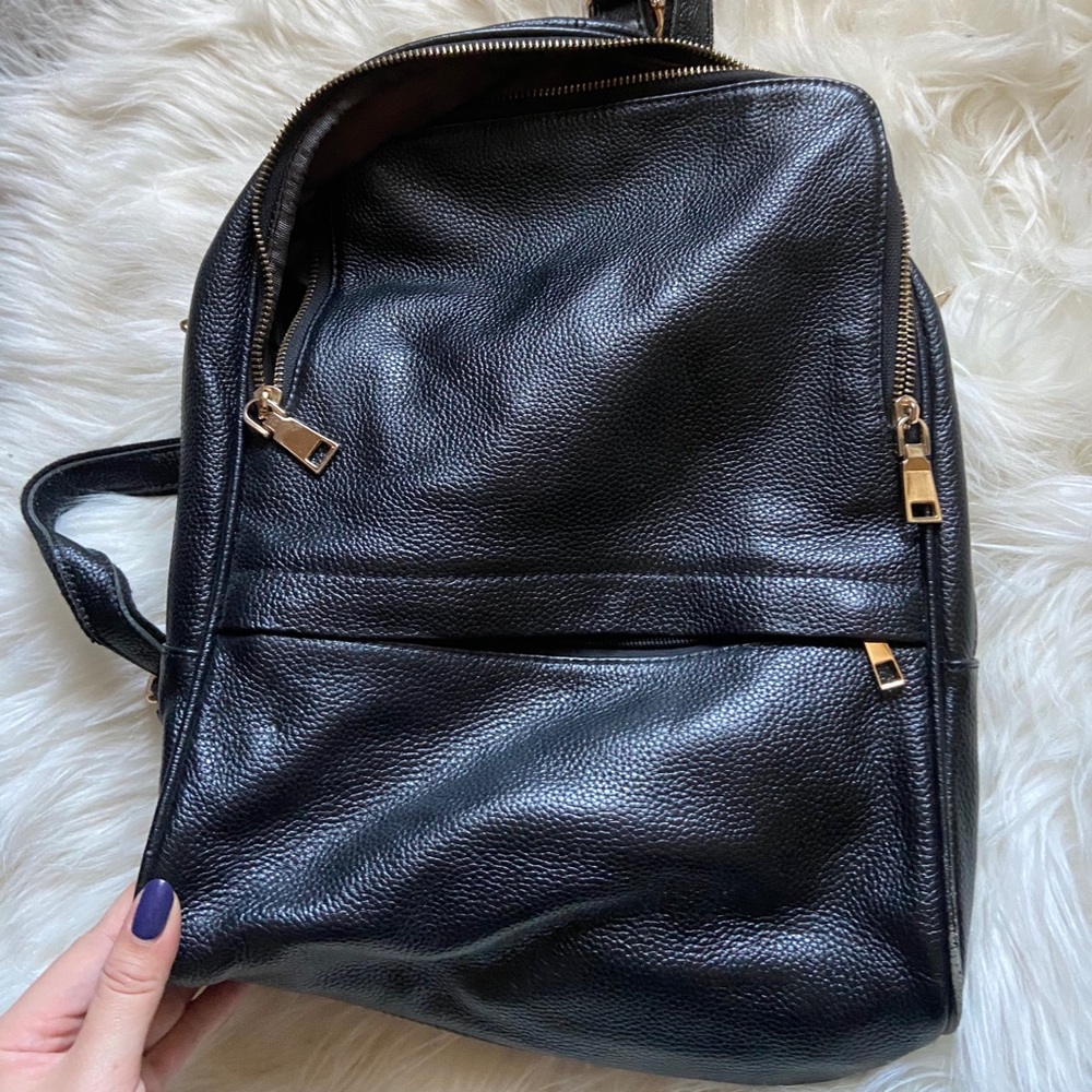 Leather backpack